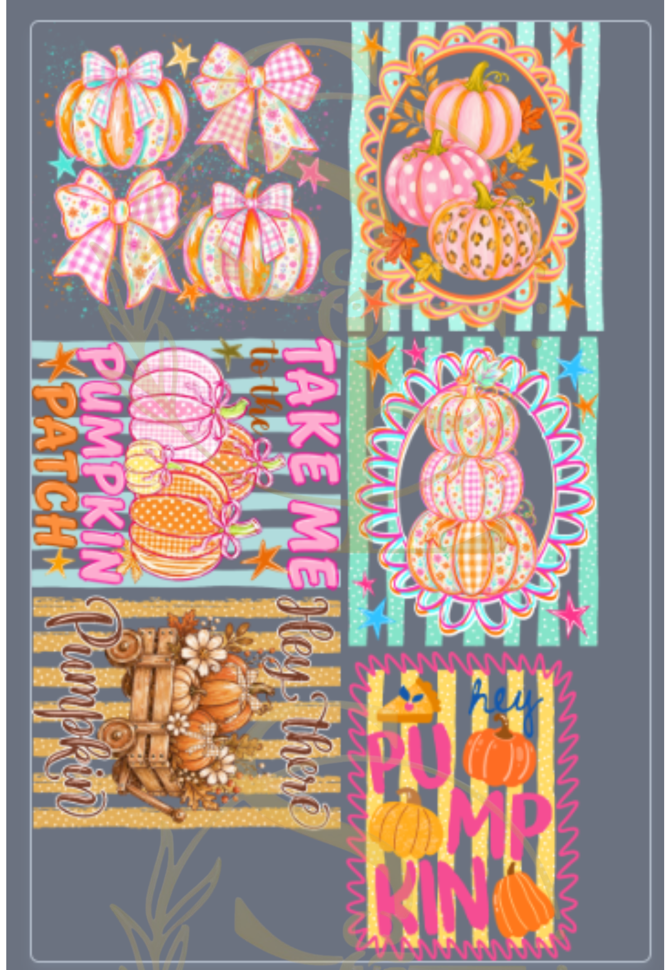 Preppy Pumpkin Pre-Made Gang Sheet 22x33.4