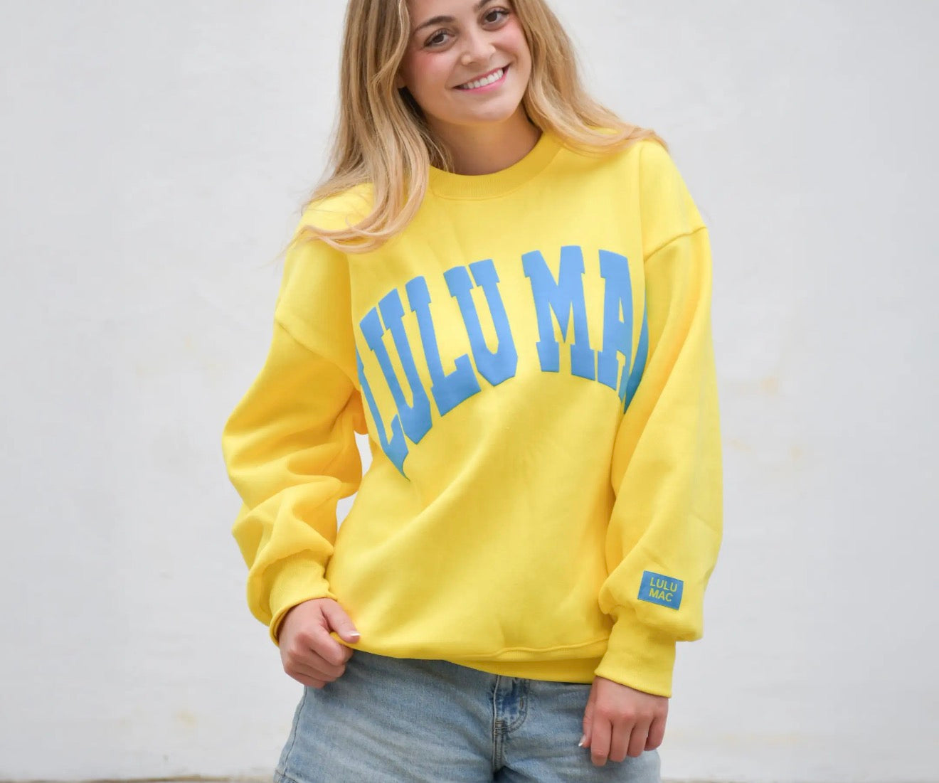 Lulu Mac Yellow Cyan Puff Sweatshirt
