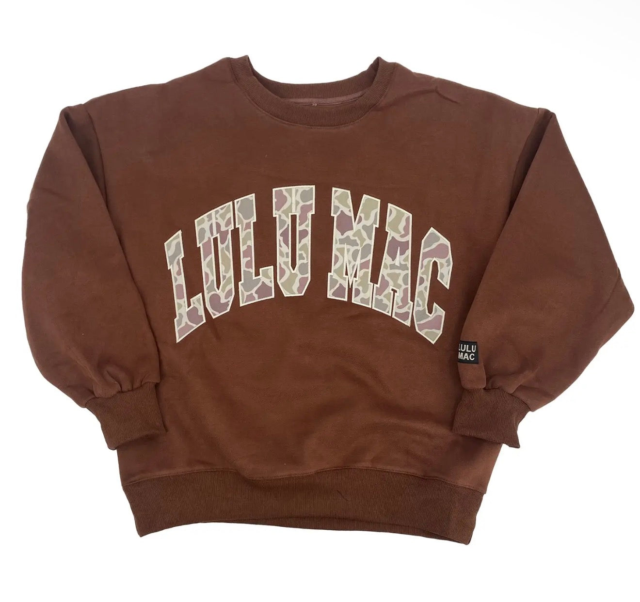 Lulu Mac Camo Brown Embroidered Sweatshirt