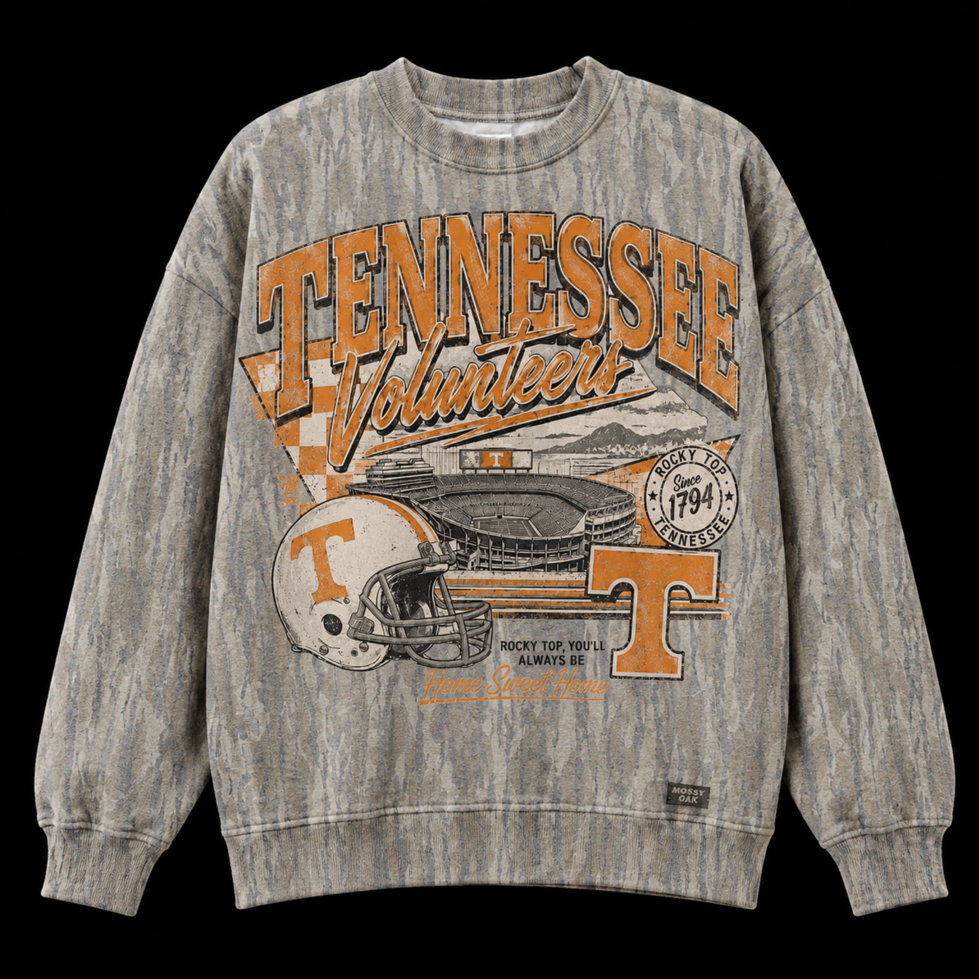 Cotton Mill Washed Out Mock Neck Sweatshirt (Tennessee)