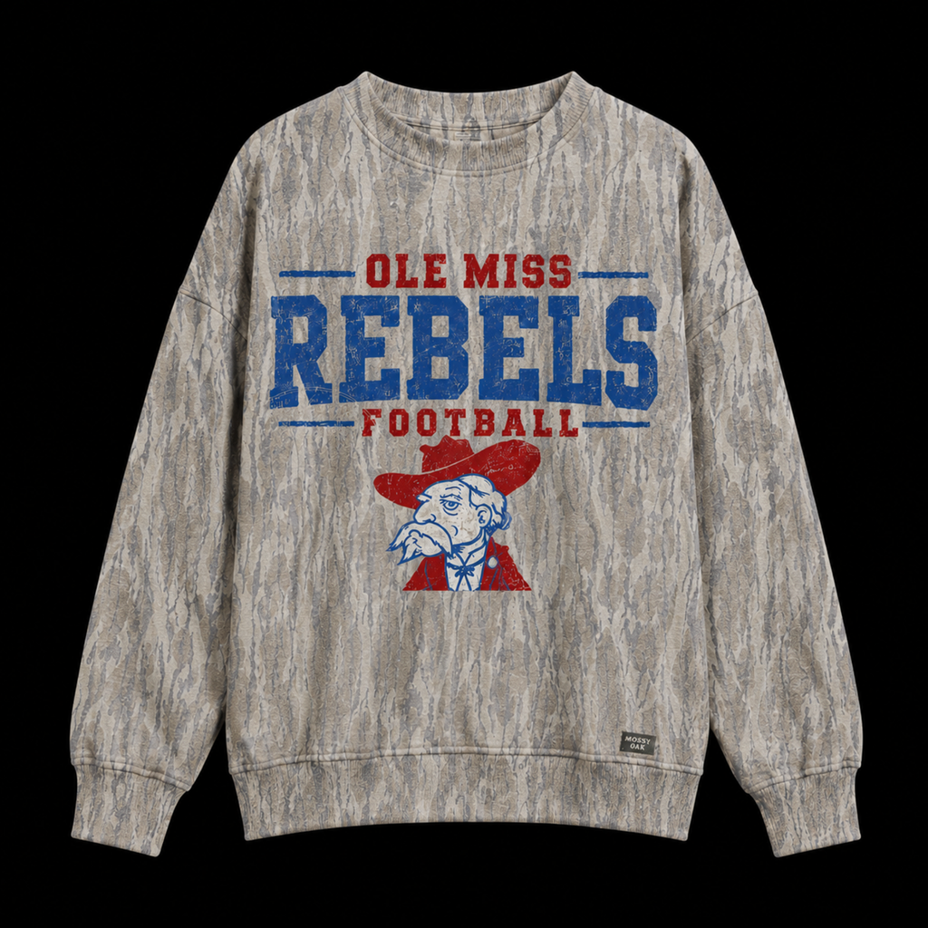 Cotton Mill Washed Out Mock Neck Sweatshirt (Ole Miss)