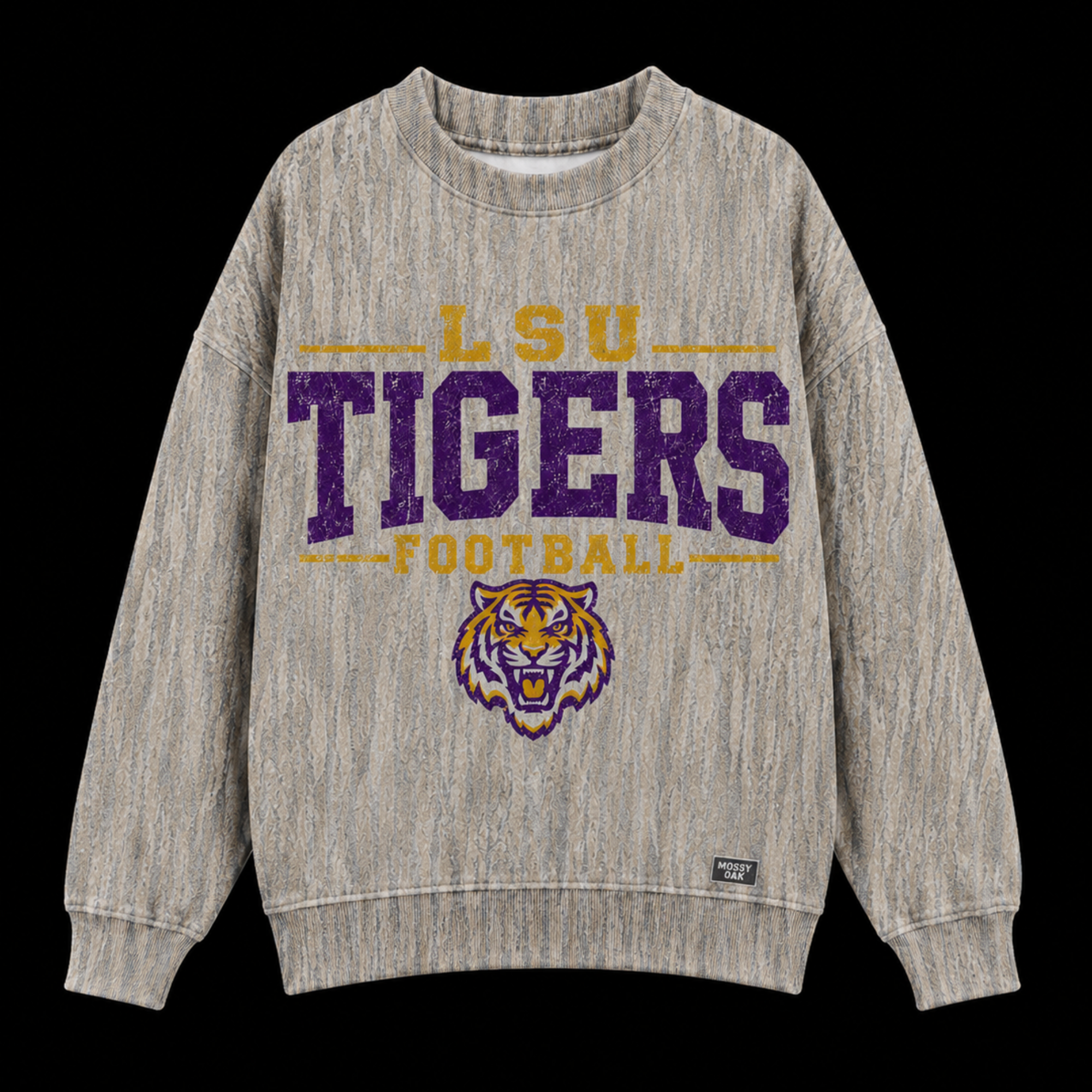 Cotton Mill Washed Out Mock Neck Sweatshirt (LSU)