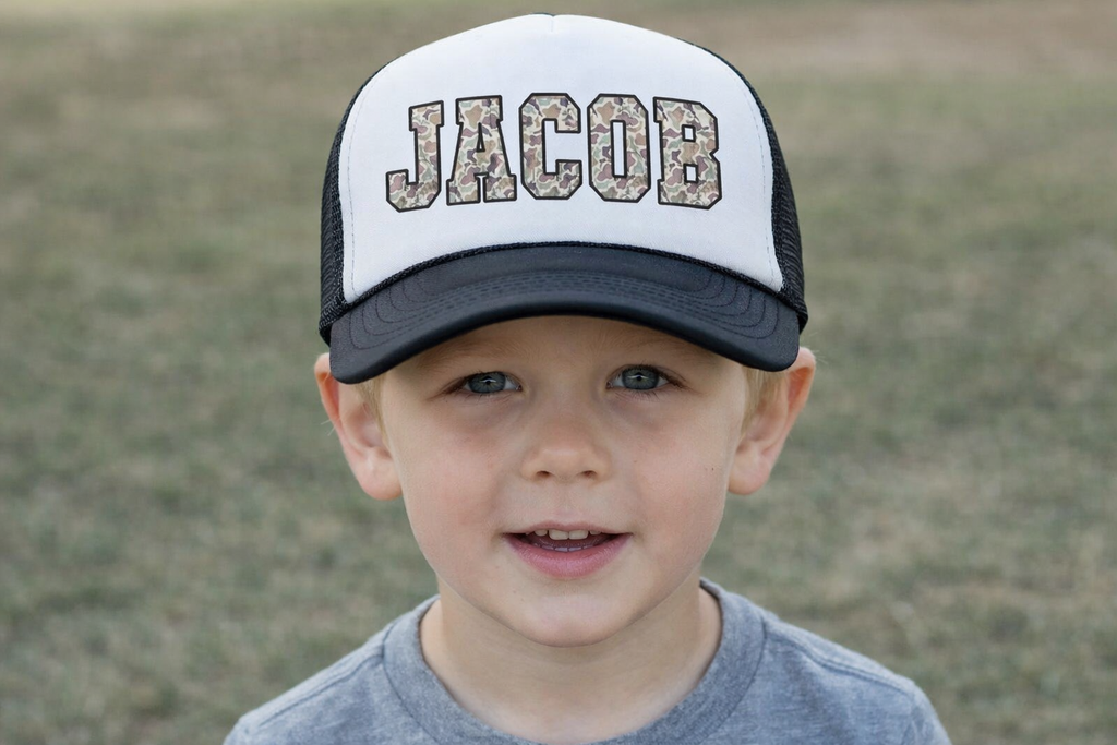 Kids Personalized Trucker Cap Camo